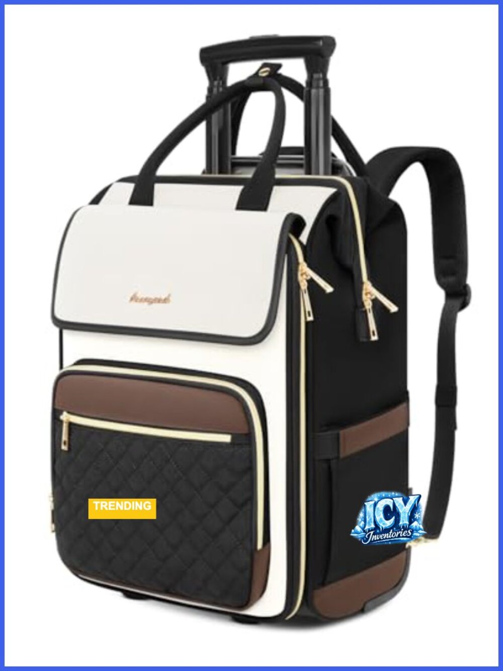 Rolling Backpack with Wheels, Travel Laptop Rolling Backpack, Water-Resistant